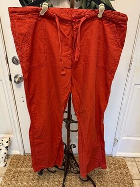 Magellan Outdoors Hiking Rust Color Linen Blend Pants 14